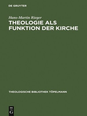 cover image of Theologie als Funktion der Kirche